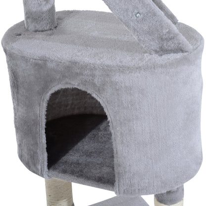 PawHut Cat Tree Kitten Scratching Post Activity Center Play House Pet Furniture 125cm Grey