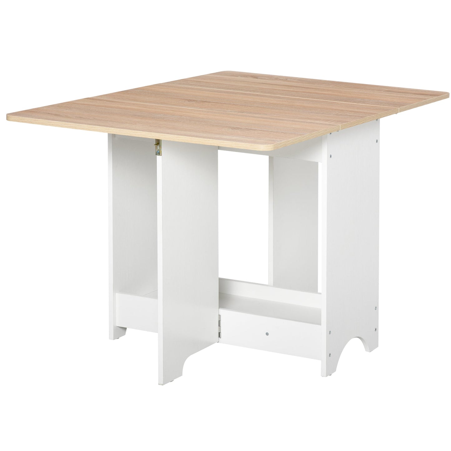 Foldable Dining Table Drop-Leaf Folding Desk Side Console with Storage Shelf for Kitchen