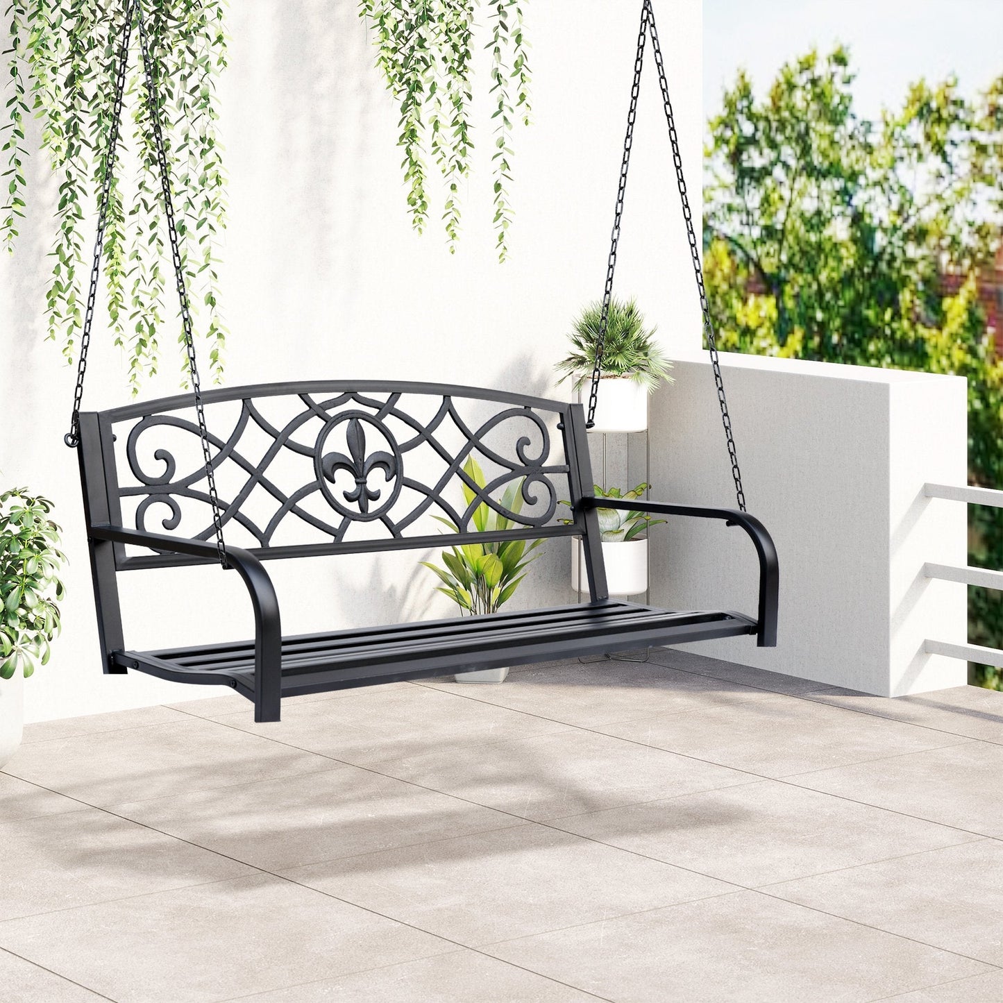 Outdoor Porch Swing Seat Bench with Chains for the Yard