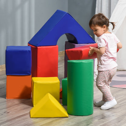 11 Piece Soft Play Blocks Toy Foam Building and Stacking Blocks for Kids