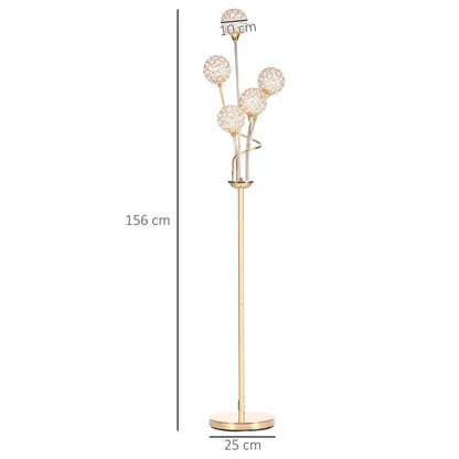 Crystal Floor Lamps for Living Room Bedroom with 5 Light