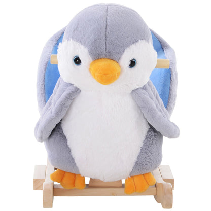 Children Kids Animal Rocking Horse Penguin Plush Musical Button 32 Songs Kid Rocker