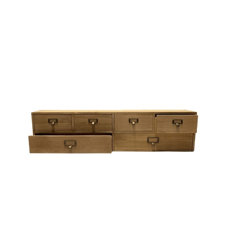 Geko Wood Organiser 6 Drawers 80cm - Natural