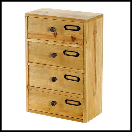 Geko Wood Organiser 4 Drawers 34cm - Natural