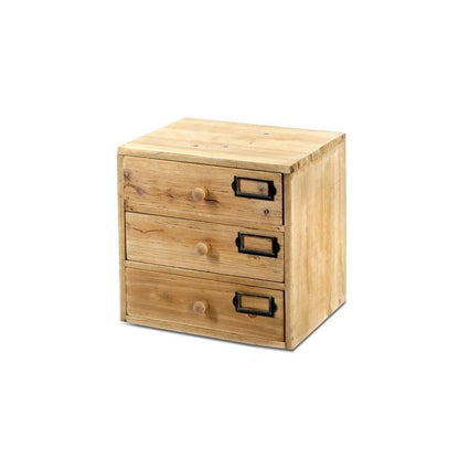 Wood Organiser 3 Drawers 28cm - Natural