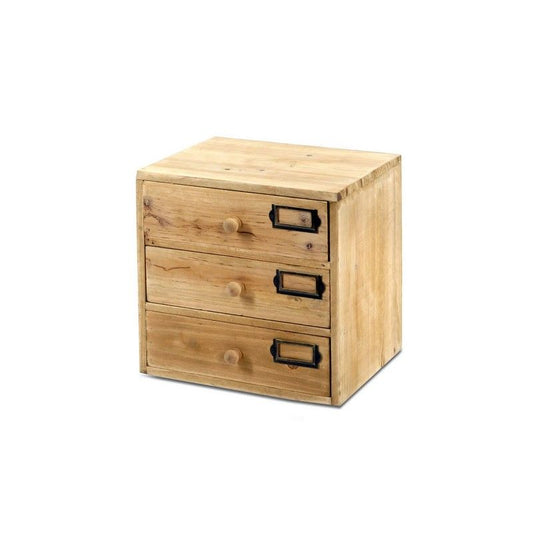 Wood Organiser 3 Drawers 28cm - Natural