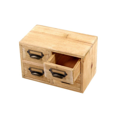 Wood Organiser 4 Drawers 25cm - Natural