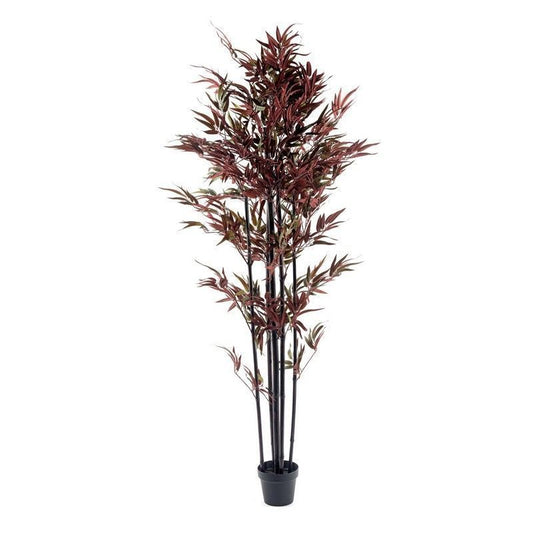 Scarthingwell Bamboo Tree Artificial Plant Green & Red - 180cm