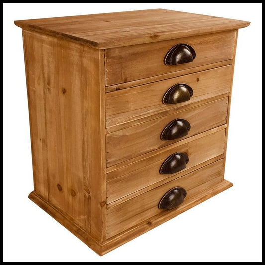 Geko Wood Organiser 5 Drawers 37.5cm - Natural