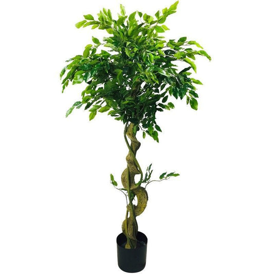 Scarthingwell Twisted Trunk Ficus Tree Artificial Plant Green - 137cm