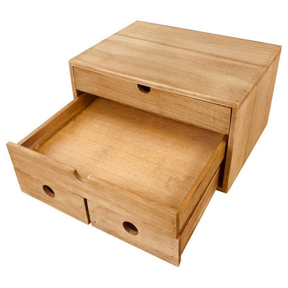 Wood Organiser 4 Drawers 33.3cm - Natural