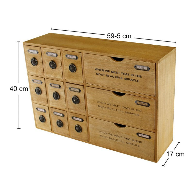 Geko Wood Organiser 12 Drawers 59.5cm - Natural