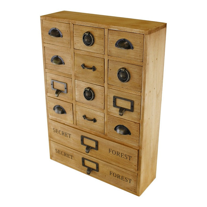 Geko Wood Organiser 14 Drawers 45cm - Natural