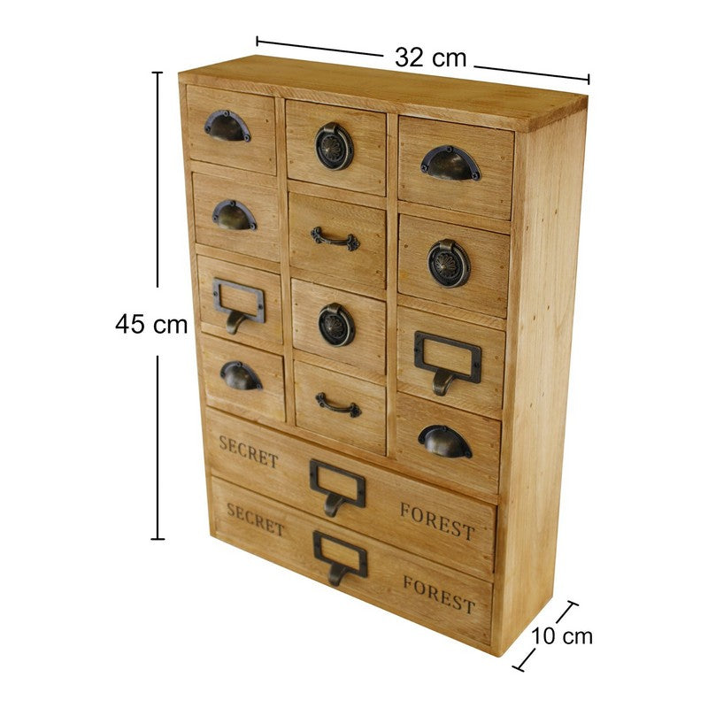 Geko Wood Organiser 14 Drawers 45cm - Natural