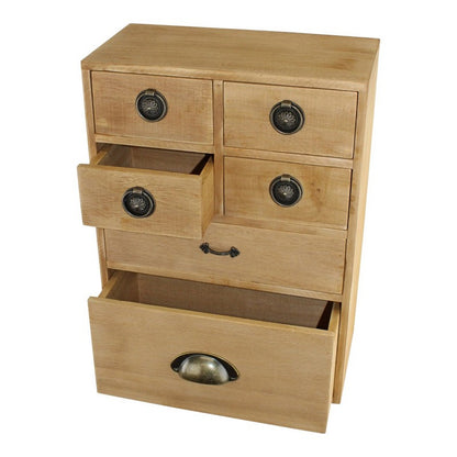 Geko Wood Organiser 6 Drawers 41cm - Natural