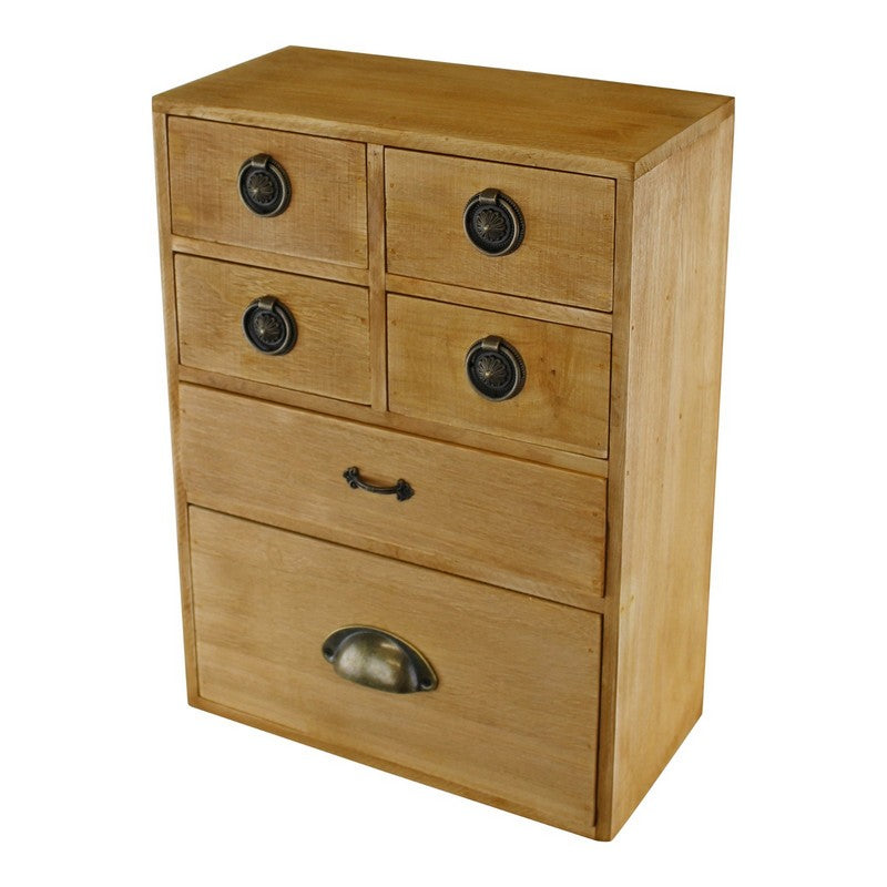 Geko Wood Organiser 6 Drawers 41cm - Natural