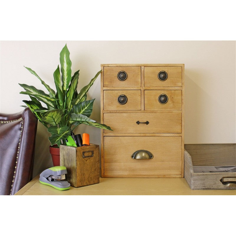 Geko Wood Organiser 6 Drawers 41cm - Natural