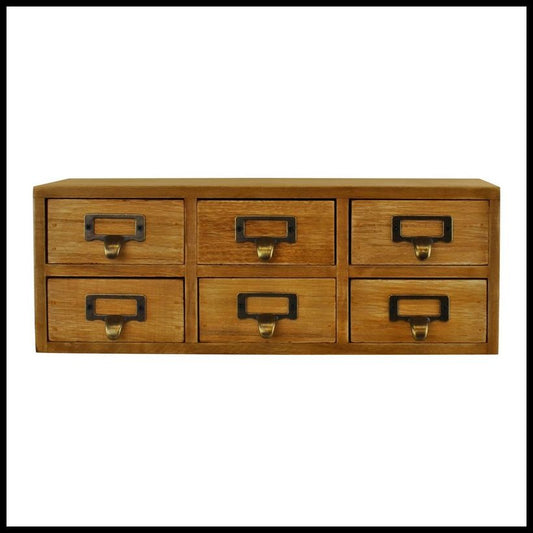 Geko Wood Organiser 6 Drawers 36cm - Natural