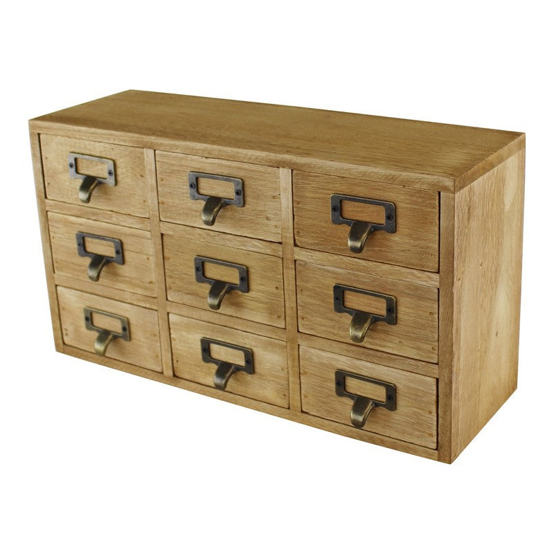 Geko Wood Organiser 9 Drawers 36cm - Natural