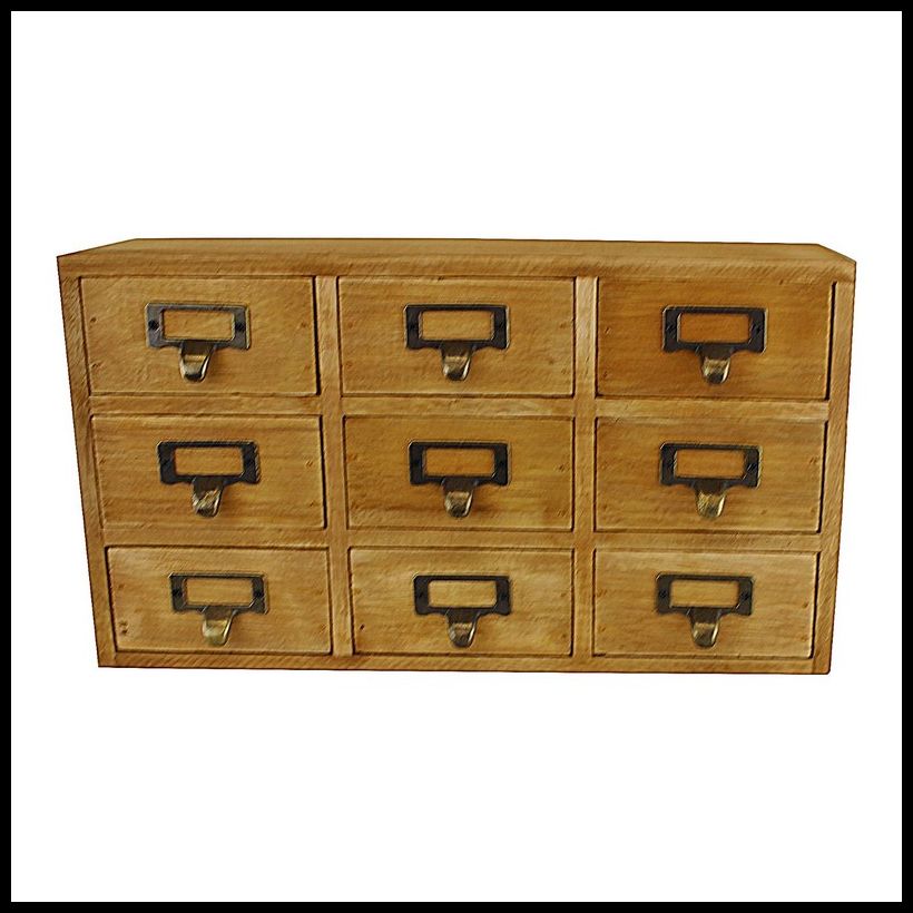 Geko Wood Organiser 9 Drawers 36cm - Natural