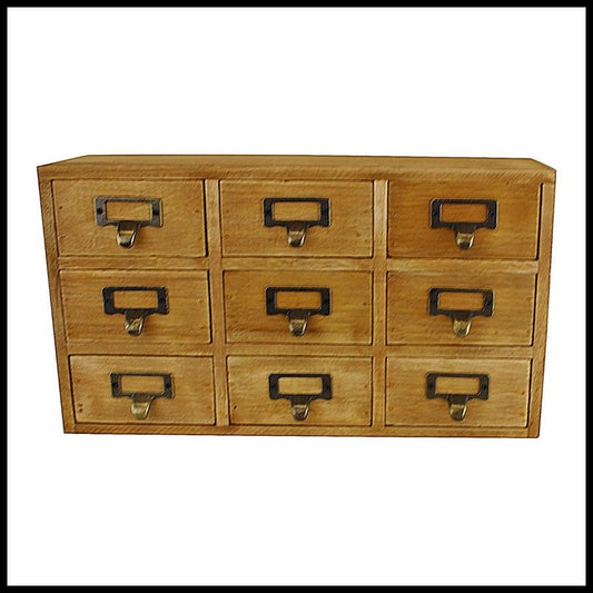 Geko Wood Organiser 9 Drawers 36cm - Natural