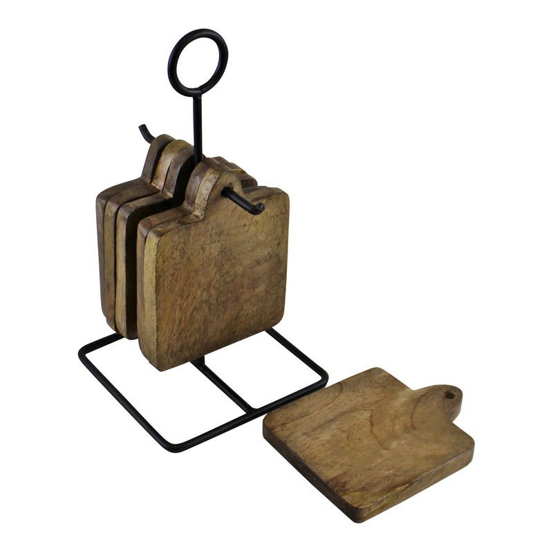 Scarthingwell 6x Coaster Metal & Wood - 9cm