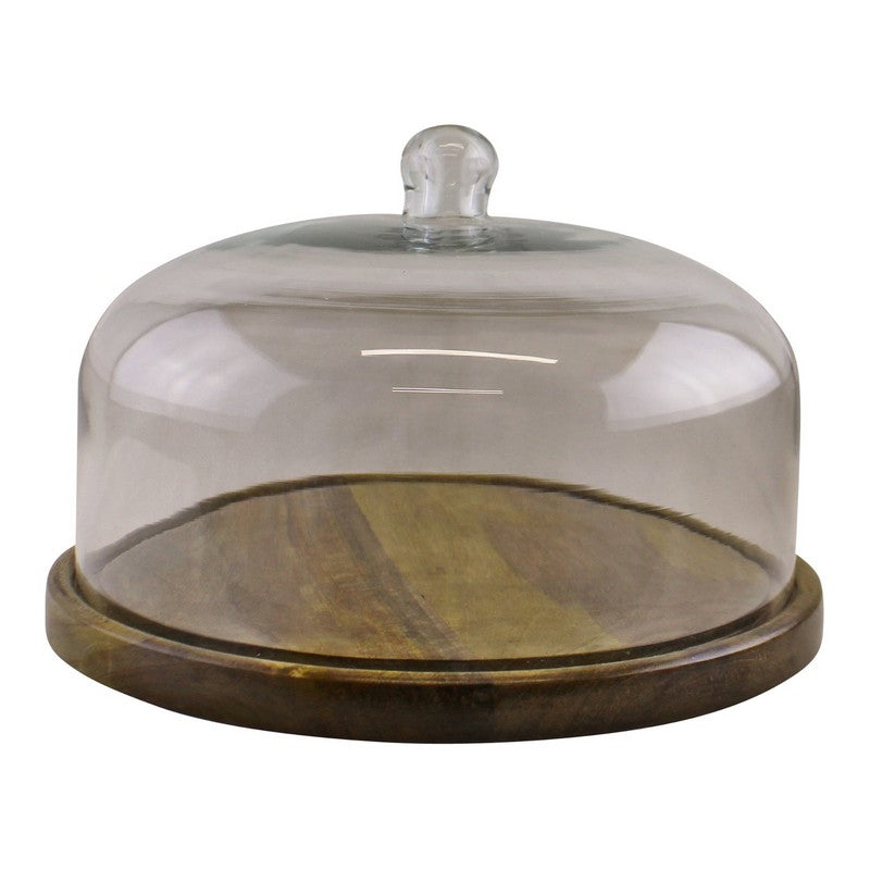 Scarthingwell Cake Stand Glass & Wood - 30.5cm