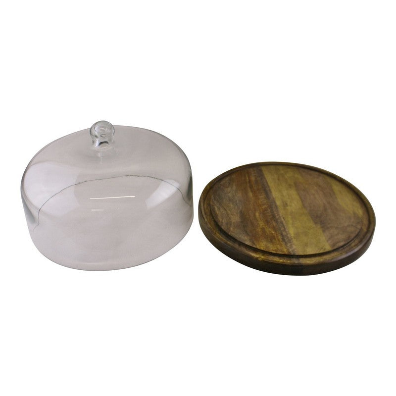 Scarthingwell Cake Stand Glass & Wood - 30.5cm