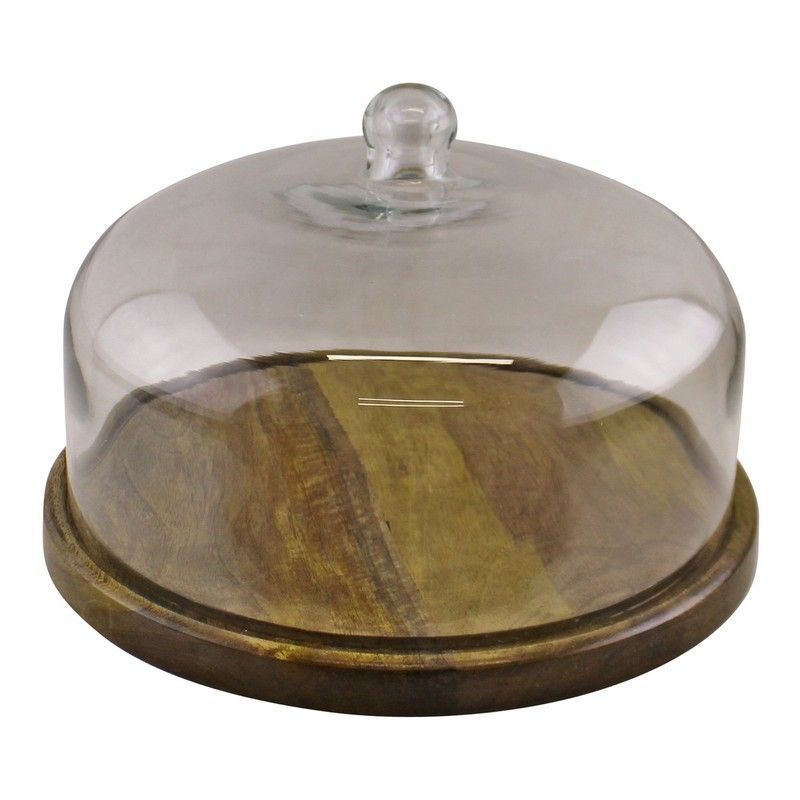 Scarthingwell Cake Stand Glass & Wood - 30.5cm