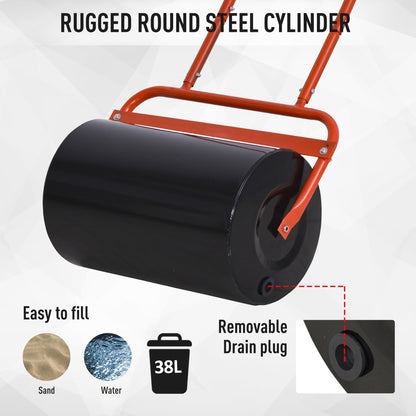 Combination Push/Tow Lawn Roller Filled with 38L Sand 62kg or Water