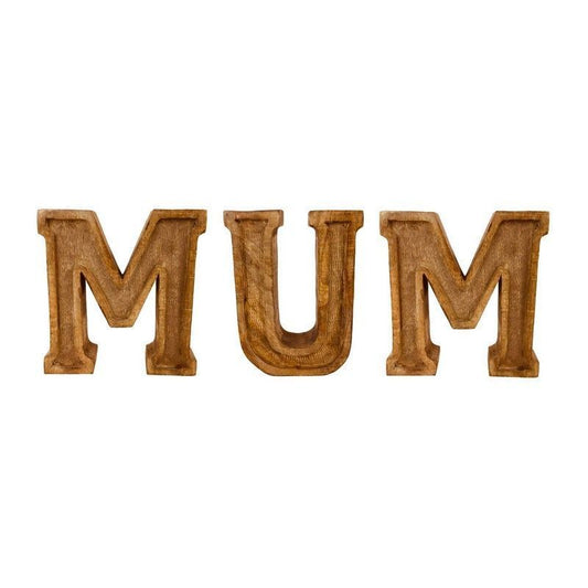 Scarthingwell Mum Letters Wood with Embossed Pattern - 56.5cm