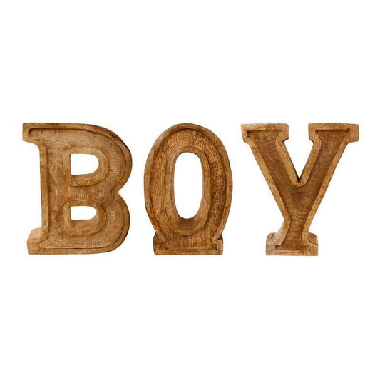 Scarthingwell Boy Letters Wood with Embossed Pattern - 45.5cm