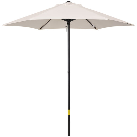 2m Aluminium Pole Garden Parasol - Cream White