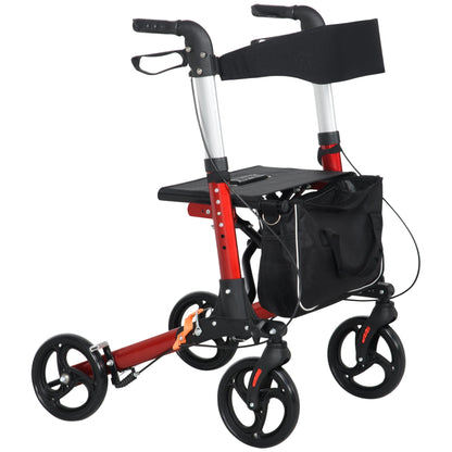 Folding Rollator Walker with Seat and Backrest