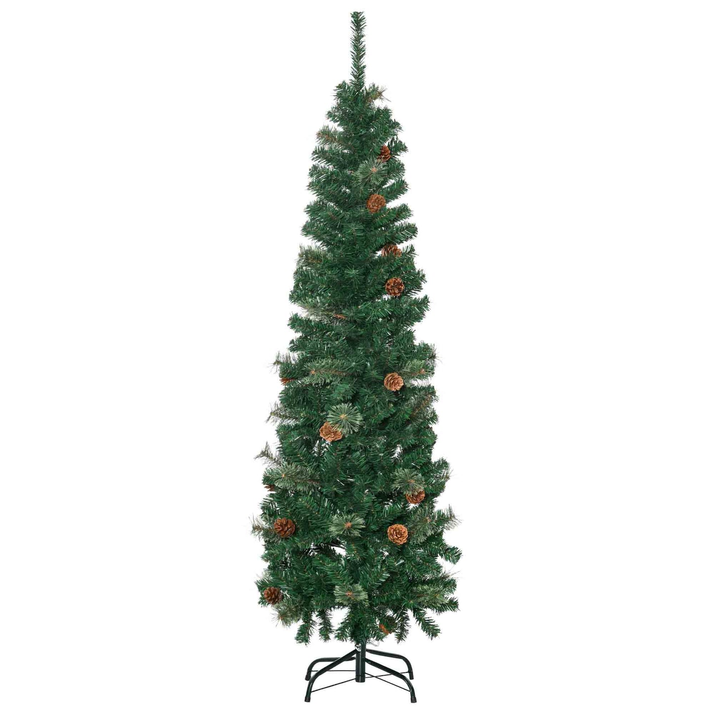 5.5 Foot Tall Pencil Slim Artificial Christmas Tree with Realistic Branches