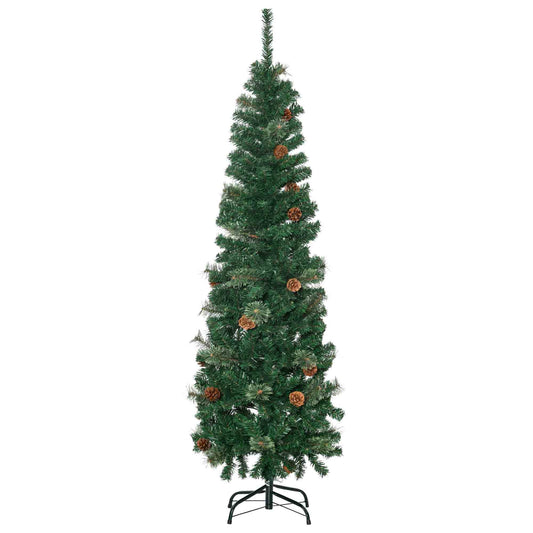 5.5 Foot Tall Pencil Slim Artificial Christmas Tree with Realistic Branches