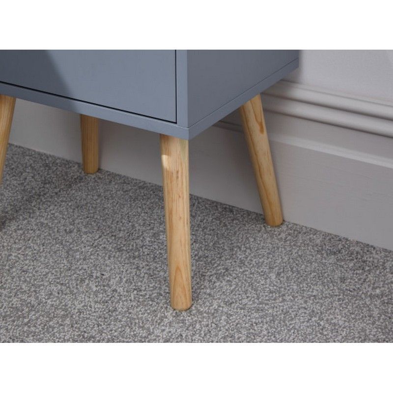 GFW Nyborg Bedside Table Dark Grey 2 Drawers