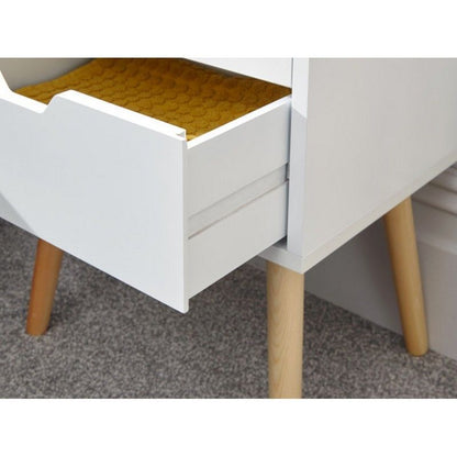 GFW Nyborg Bedside Table White 2 Drawers