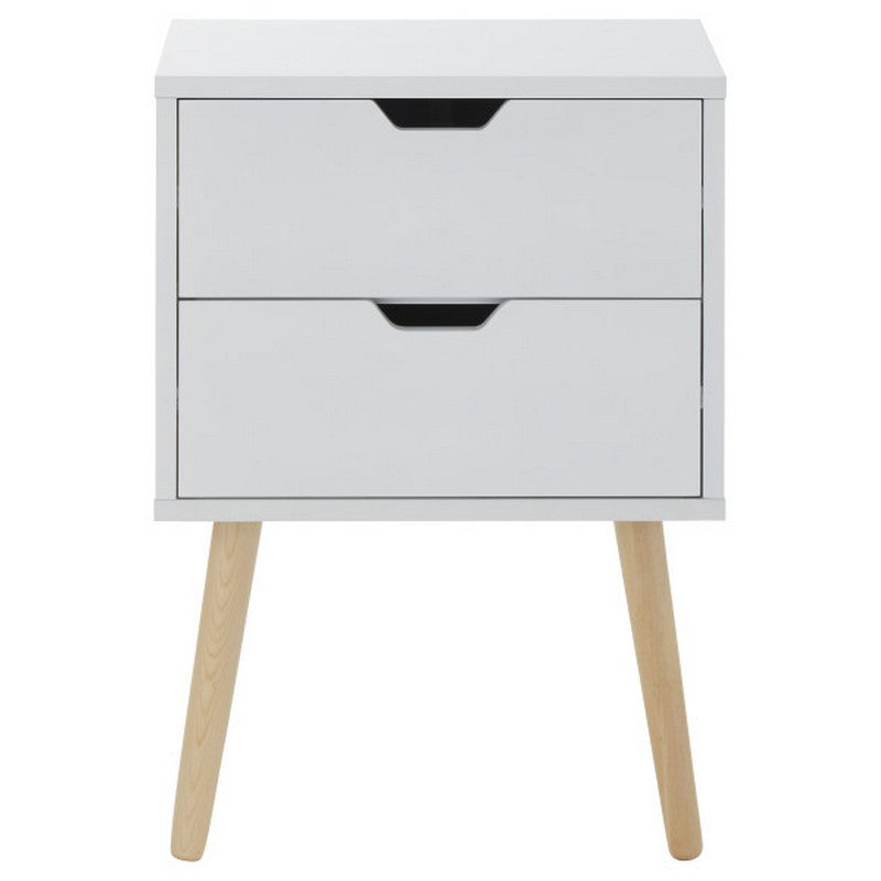 GFW Nyborg Bedside Table White 2 Drawers