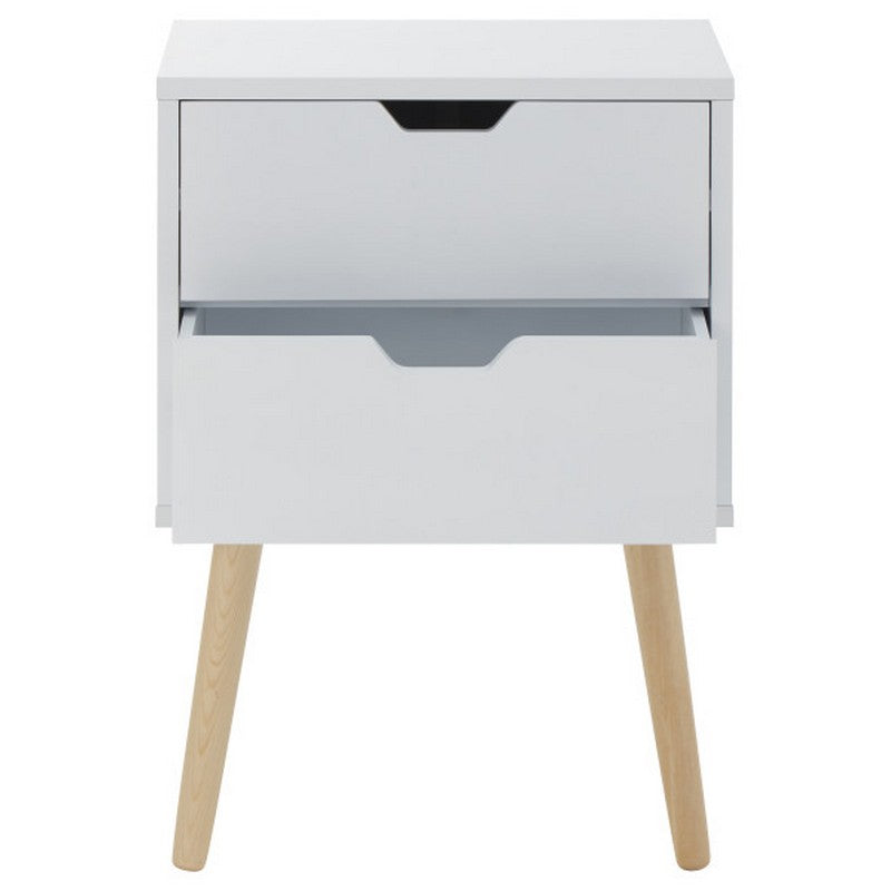 GFW Nyborg Bedside Table White 2 Drawers