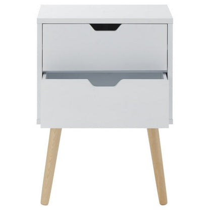 GFW Nyborg Bedside Table White 2 Drawers