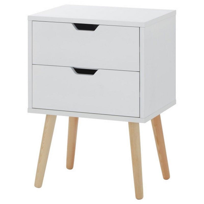 GFW Nyborg Bedside Table White 2 Drawers