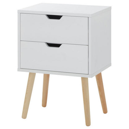 GFW Nyborg Bedside Table White 2 Drawers