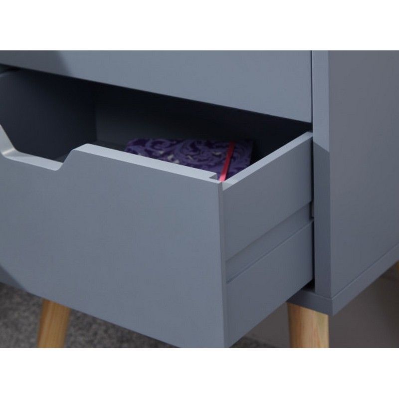 GFW 2 Nyborg Bedside Tables Dark Grey 2 Drawers