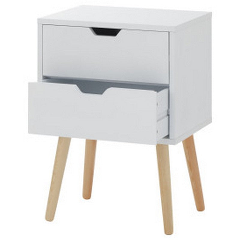 GFW 2 Nyborg Bedside Tables White 2 Drawers