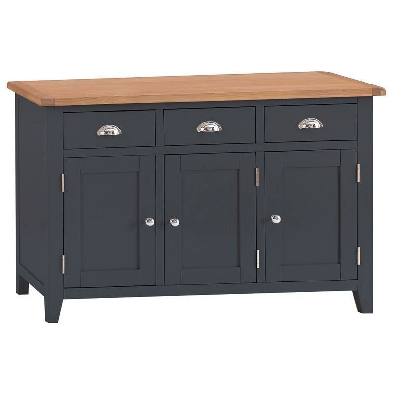 Norfolk Furniture Aurora Midnight Large Sideboard Oak 3 Doors 3 Drawers