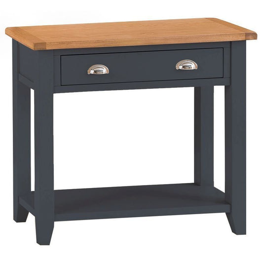 Norfolk Furniture Aurora Midnight Console Table Oak 1 Shelf 1 Drawer