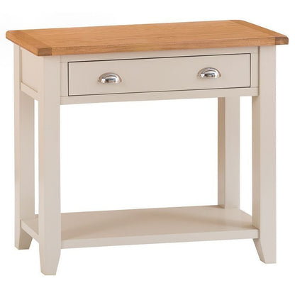 Norfolk Furniture Aurora Mist Console Table Oak Light Grey 1 Shelf 1 Drawer