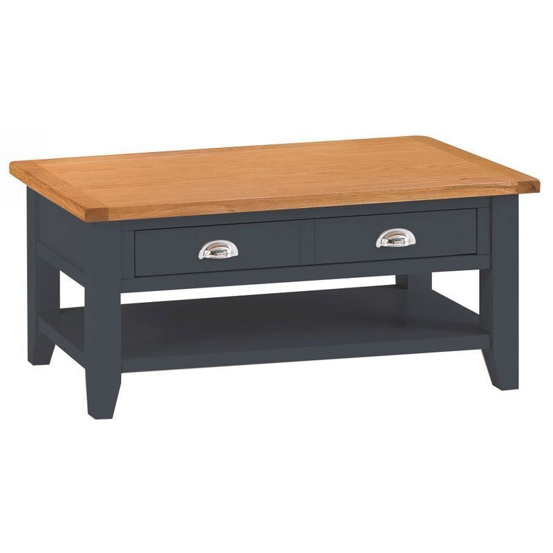 Norfolk Furniture Aurora Midnight Coffee Table Oak 1 Shelf 1 Drawer