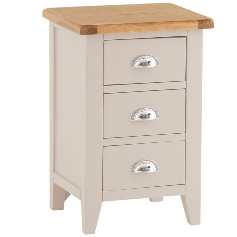 Norfolk Furniture Aurora Mist Bedside Table Oak Light Grey 4 Drawers